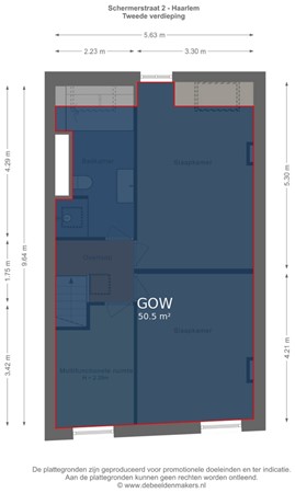 Floorplan - Schermerstraat 2, 2013 ES Haarlem